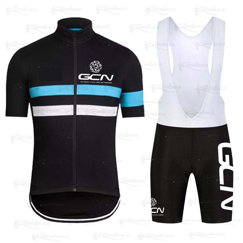 الدراجات جيرسي مجموعة GCN فريق 2022 رجل الصيف سباق الدراجات الجبلية ملابس قصيرة الأكمام روبا Ciclismo ركوب الدراجة السراويل الملابس