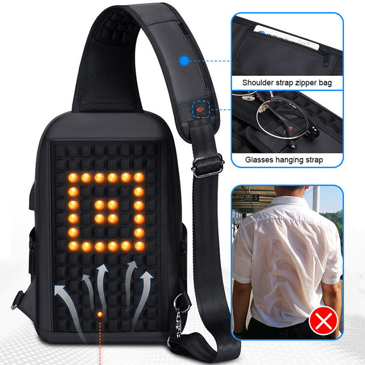 Męskie USB wielofunkcyjne wodoodporne torby na ramię biznes torba na klatkę piersiową Outdoor Casual torba podróżna na ramię dla mężczyzn kobiet