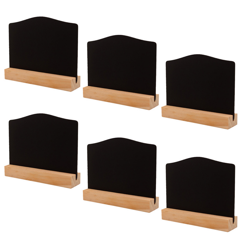 6個両面ミニ黒板木製メッセージボード装飾黒板ショップバーコーヒーハウス用 (小型ボード付き)