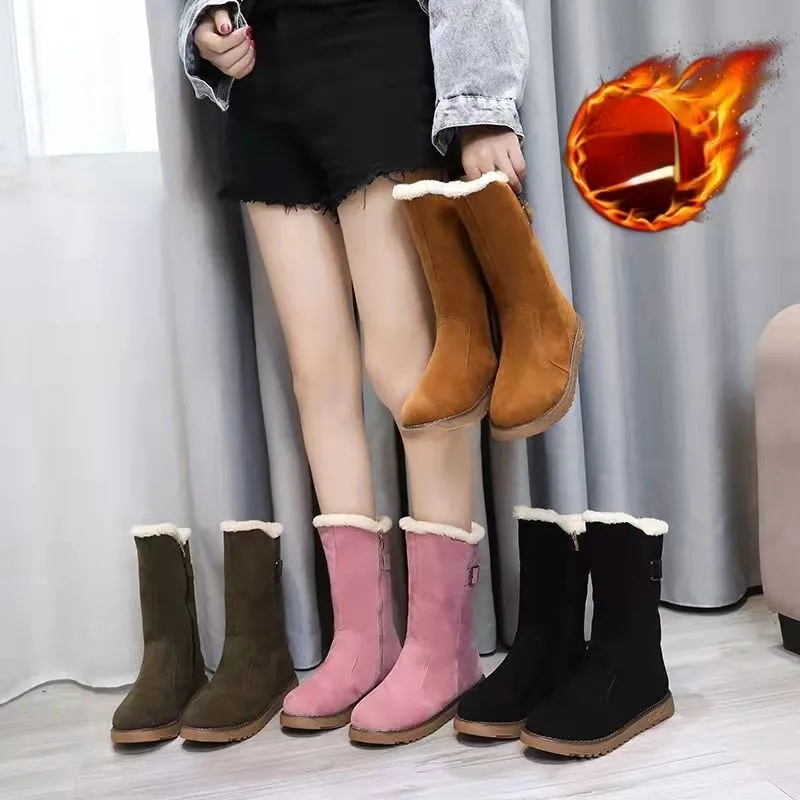 Australia Snow Boots Ladies Boots Thick Leather Wool Women Winter Warm And Cashmere Non-Slip Women Mujer Cotton shoes