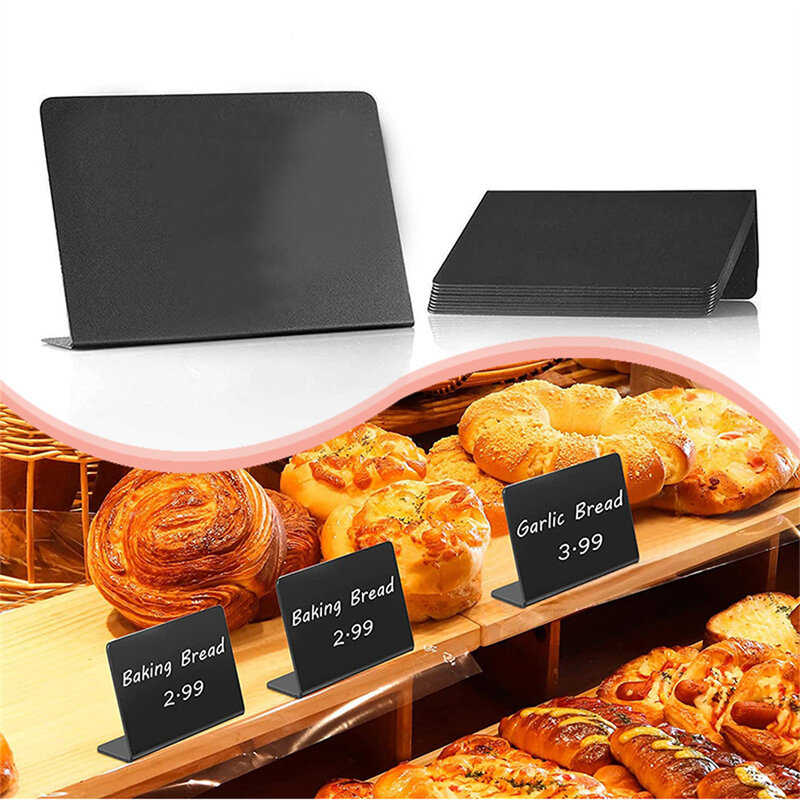 100x75mm mini tabletop sinal preço tag clipe pequeno blackboard plástico festa tabletop display casa em forma de l atacado