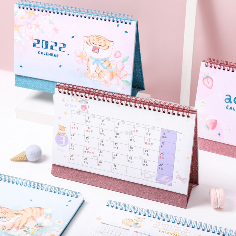1 Buah Perencana Jadwal Penggunaan Harian Kalender Bulanan Kalender Chic Desktop 2022