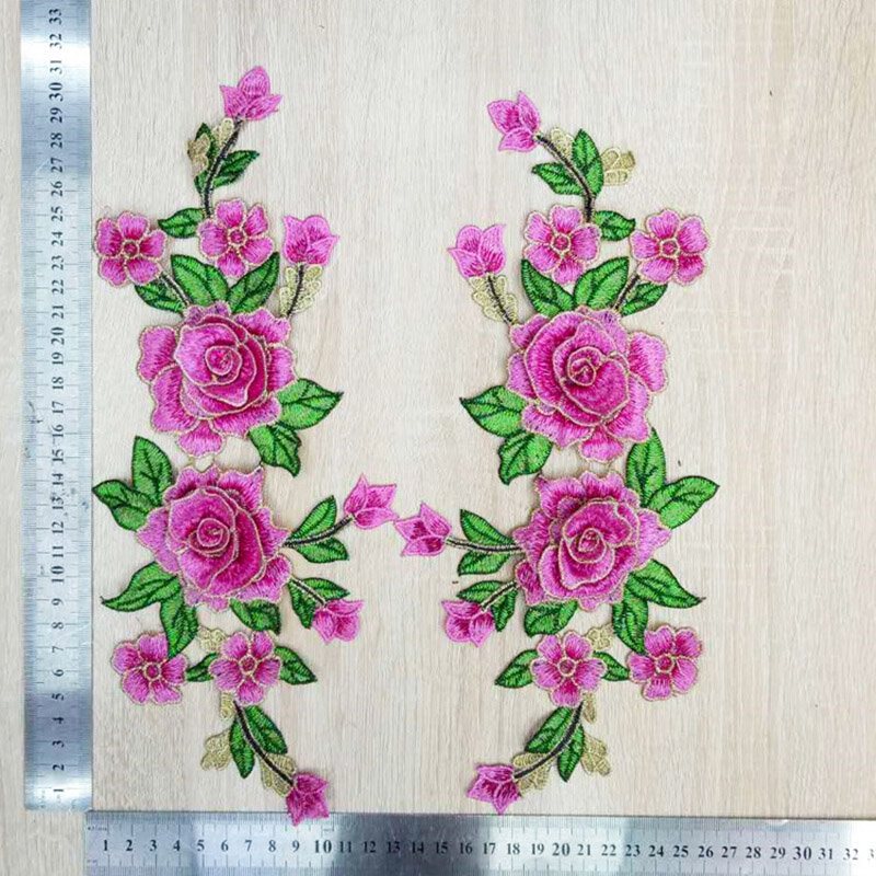 2 Pcs 아름 다운 꽃 패치 스티커 열 전송 철 패치에 빨 의류 스티커 홈 아이언 의류 액세서리