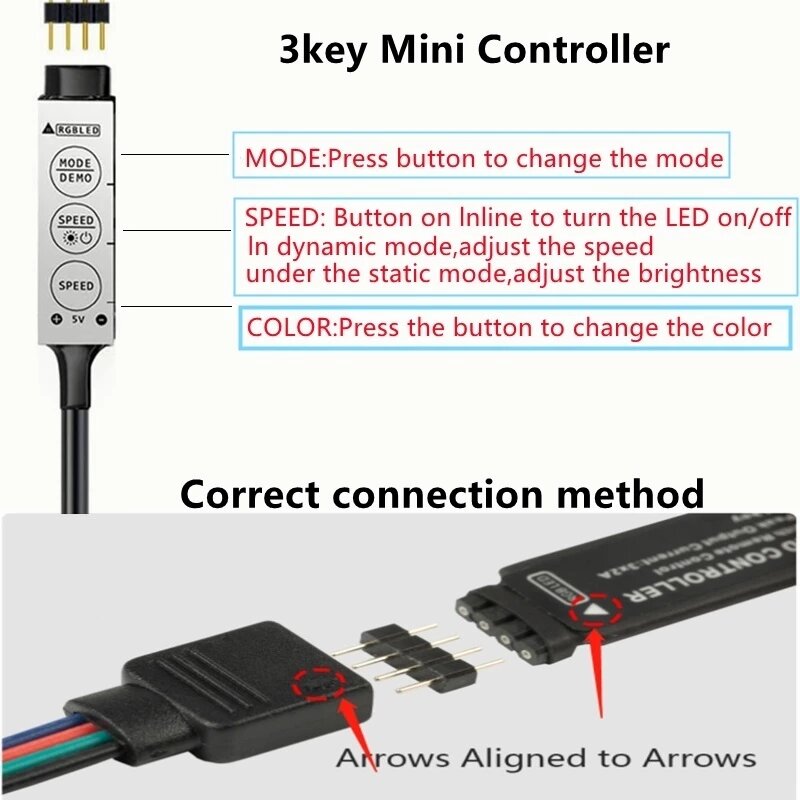 LED Strip Lighting Control USB Bluetooth RGB 5V luci a LED nastro flessibile a LED nastro TV schermo Desktop retroilluminazione decorazione a diodi