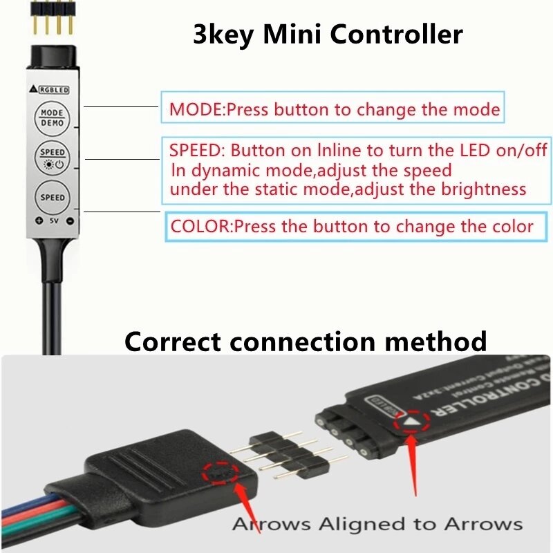 LED 스트립 조명 제어 USB 블루투스 RGB 5V LED 조명, 유연한 LED 테이프 리본 TV 데스크탑 화면 백라이트 다이오드 장식