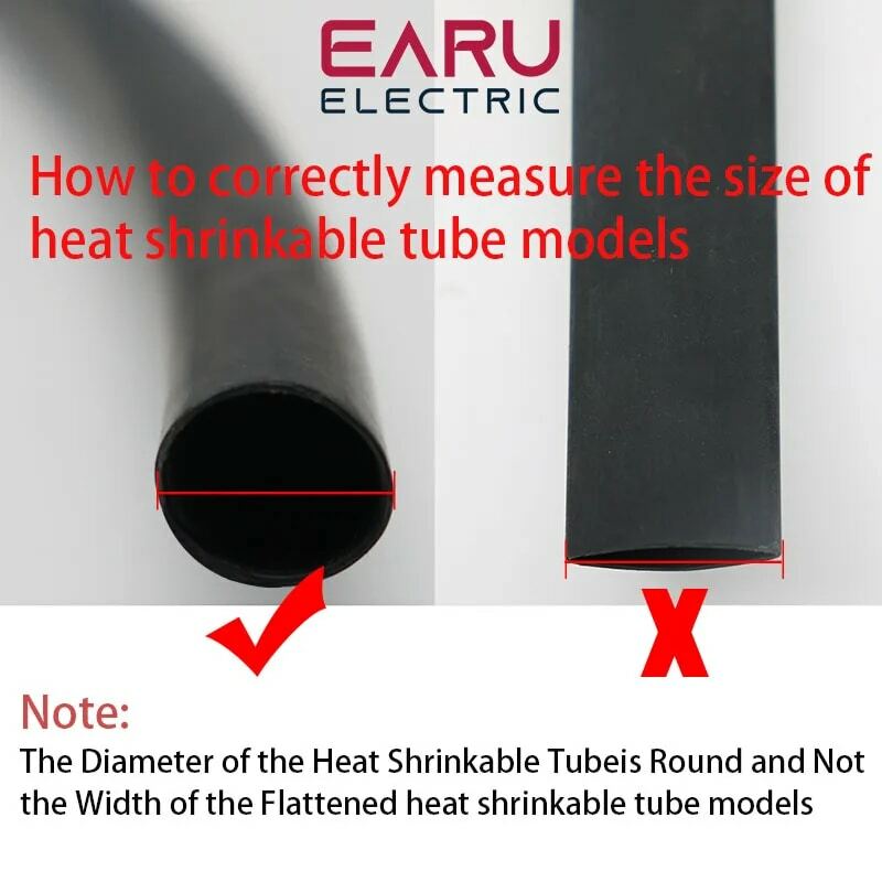 Tube thermorétractable en fil de fer noir, 1M, 2:1, 15mm, 16mm, 18mm, 20mm, 22mm, 25mm, 30mm, 35mm, 40mm, 50mm, 60mm, 70mm, livraison directe