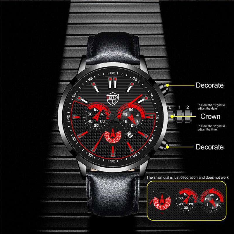 2022 Reloj Hombre Top Heren Zakelijke Lederen Quartz Horloge Luxe Mode Mannen Horloges Kalender Datum Armband Riem