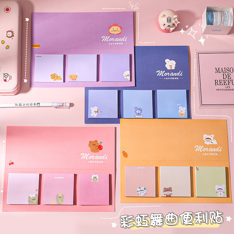 60Page Korean Rainbow Cartoon Girl Heart N Times Sticky Notes This Student Message Memo Pad Cute Stationery Notepad Office Decor