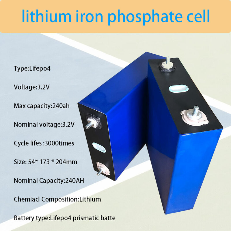 2023 NEW 3.2V 240Ah LiFePO4 Battery Pack Lithium Iron Phosphate DIY 4S 12V 24V Motorcycle Electric Car Solar Inverter Batteries