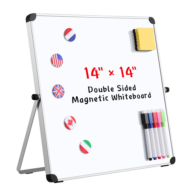 Reversible กระดานไวท์บอร์ดแม่เหล็ก Board อุปกรณ์สำนักงานคณะกรรมการขาตั้งกระดานไวท์บอร์ดแม่เหล็ก