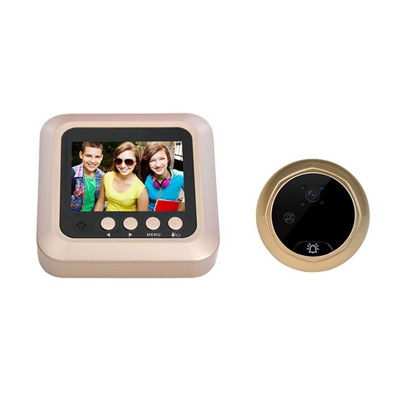 Visor de cámara de mirilla de puerta con pantalla a Color TFT de 2,4 pulgadas, cámara de vídeo con timbre PIR, visión nocturna, gran angular de 160