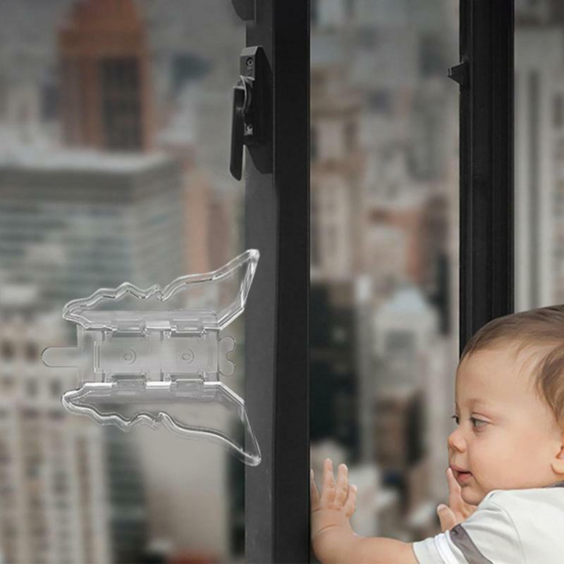 Limitador de bloqueo de ventana transparente para niños, limitador de cerraduras de prevención de caídas, seguridad infantil