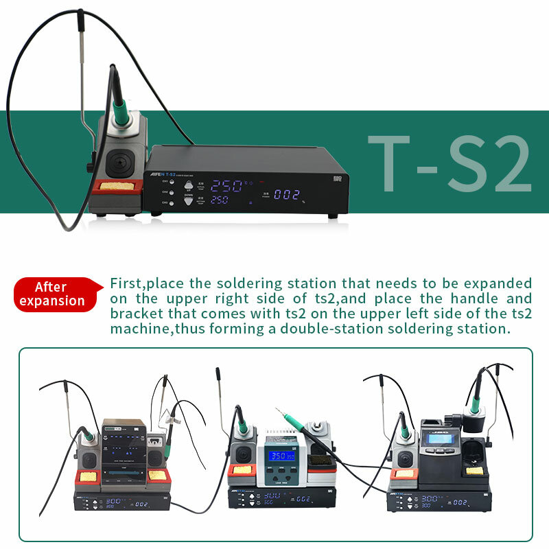 AIFEN-T-S2,JBC Station de soudage électronique,expansion box,Double soldering station,pointes de fer à souder C210/C245/C115
