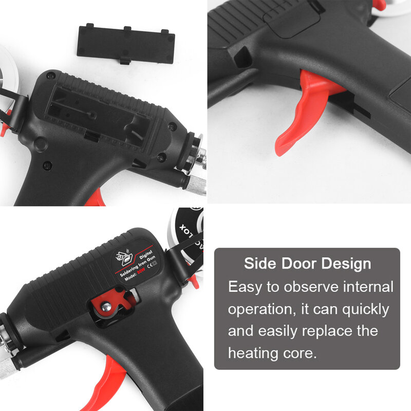 Newacalox eu/eua 60w automaticamente enviar pistola de estanho temperatura ajustável pistola de solda de mão-held estação de retrabalho de aquecimento interno