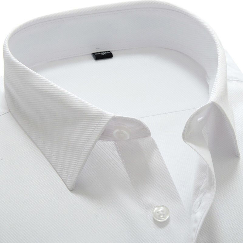 Business Casual formalna męska sukienka koszula regularny krój w paski bluzka w szkocką kratę