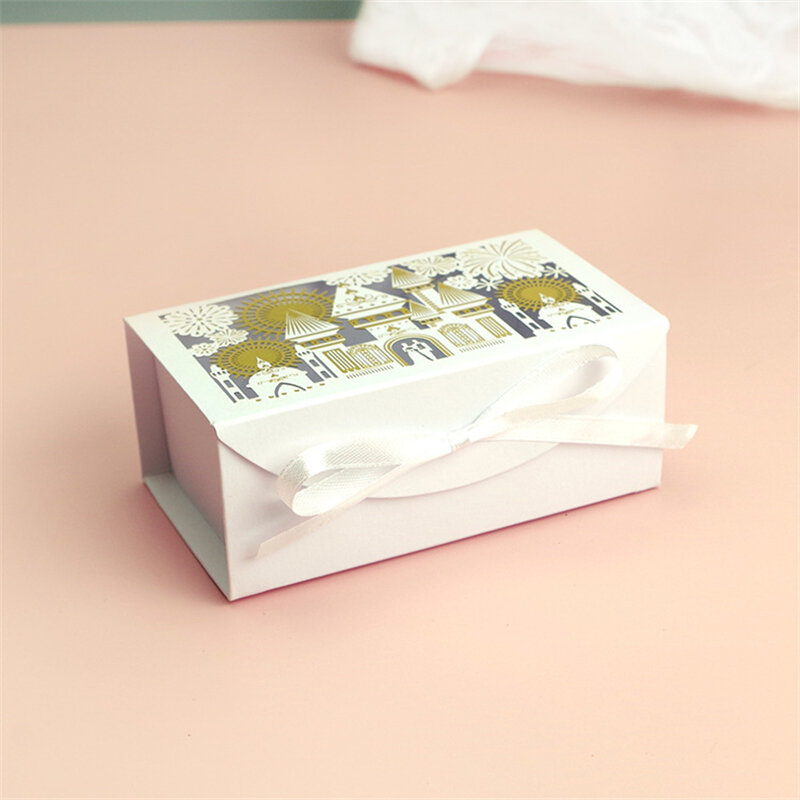 LPZHI-caja de boda ahuecada con cinta cortada con láser para boda, recuerdo de fiesta de aniversario, galletas de Chocolate, dulces, regalo, 20 piezas