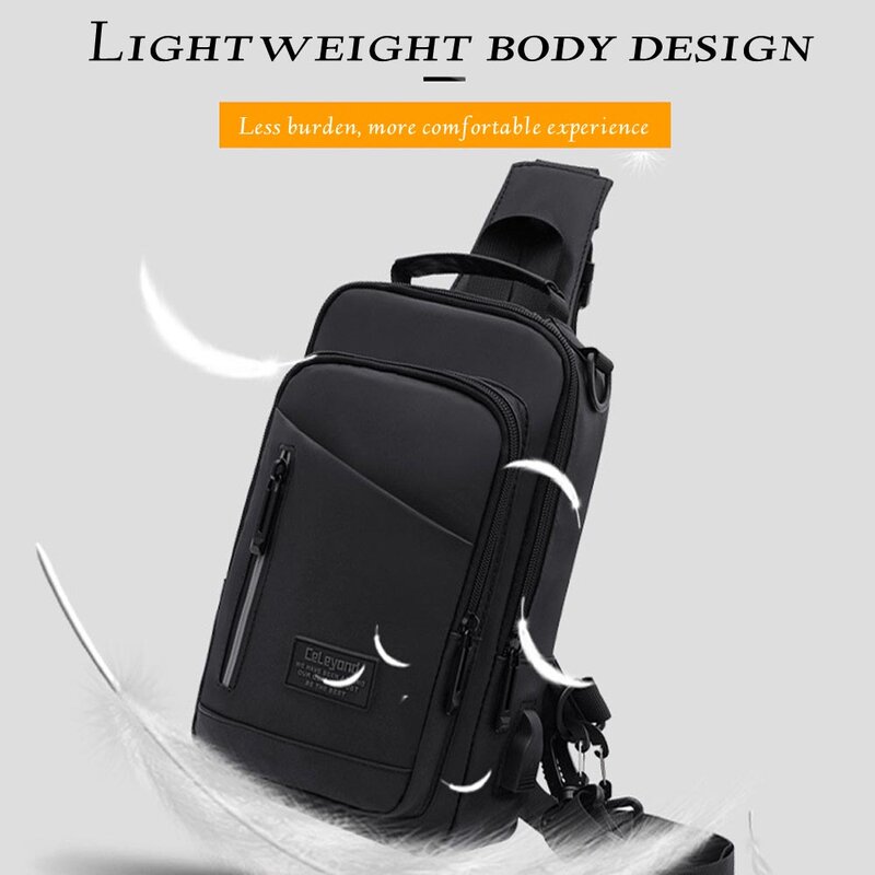 Men's Oxford Chest Bag Backpack High Quality Anti-Theft Waterproof Shoulder Crossbody Bags Casual Travel USB Charging Chest Pack