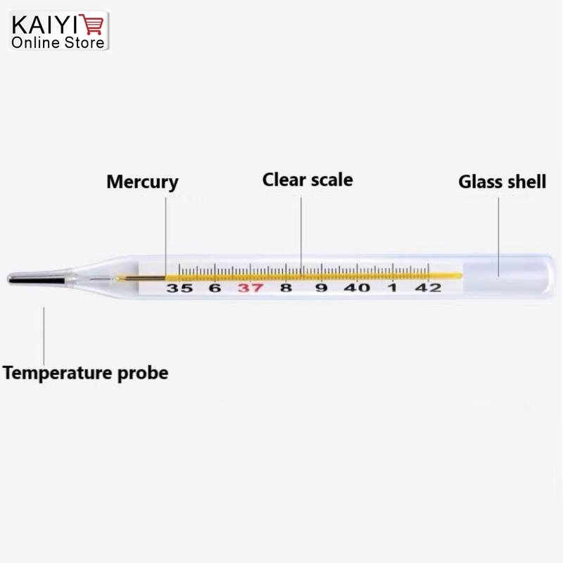 Dispositivo de medición de temperatura corporal, termómetro de mercurio de vidrio para axila, cuidado en el hogar, 1/3 piezas