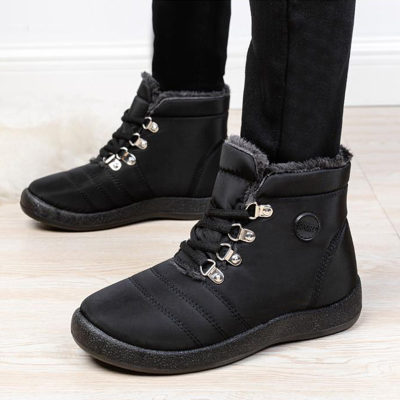 Snow Women Boots New Boots Ladies Lace-Up Women Shoes Plus Size Ankle Boots Platform Casual Soft Winter Shoes Botas Mujer