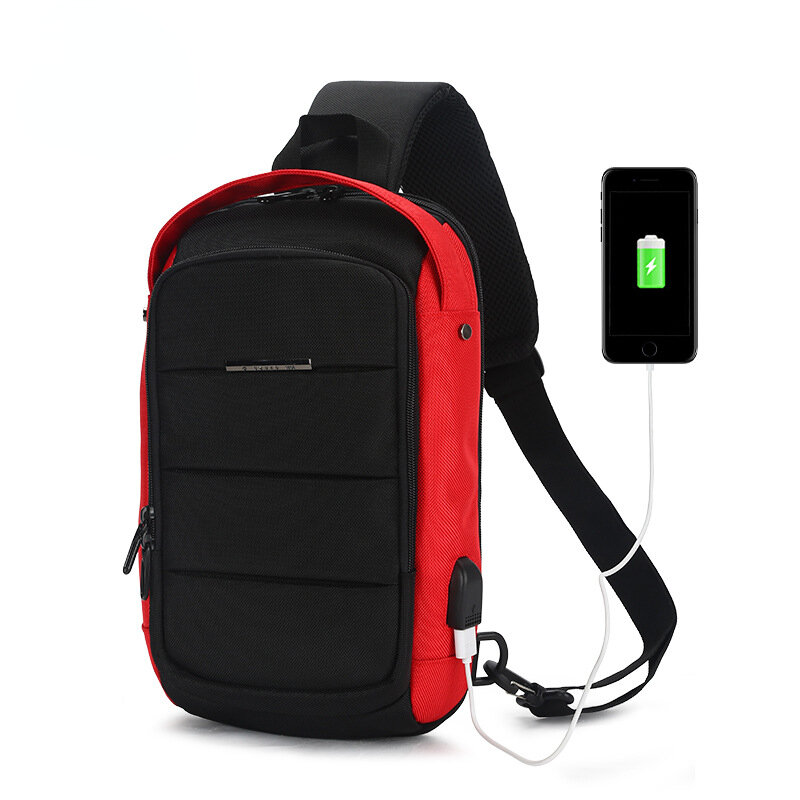 Мужские нагрудные сумки-мессенджеры, повседневные водонепроницаемые спортивные брендовые мессенджеры на ремне с usb-зарядкой для студентов