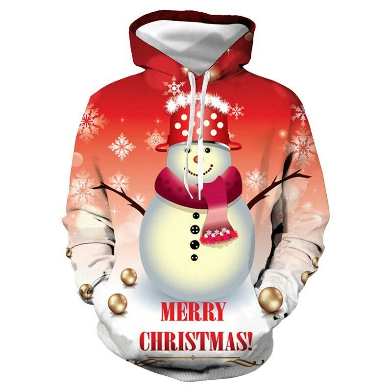 3d hoodie moletom com capuz natal das mulheres dos homens santa impressão 3d boneco de neve moletom impressão ano novo hoodie crianças engraçado moletom