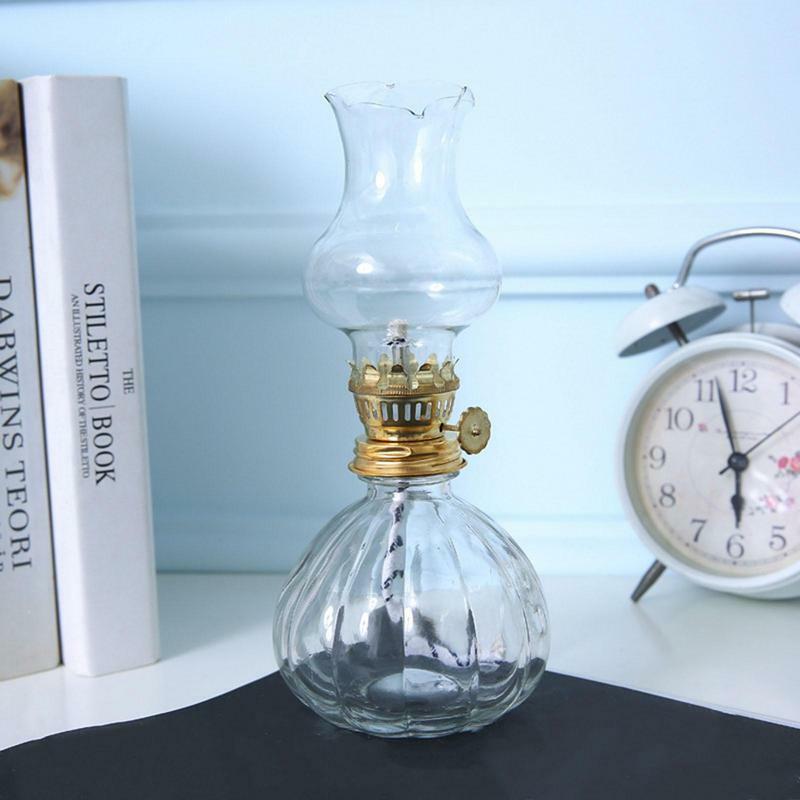 Glass Kerosene Lamp High-Temperature Resistant Retro Oil Lamp Ornament   Easy to Use Lighting Long Light Indoor Night Light