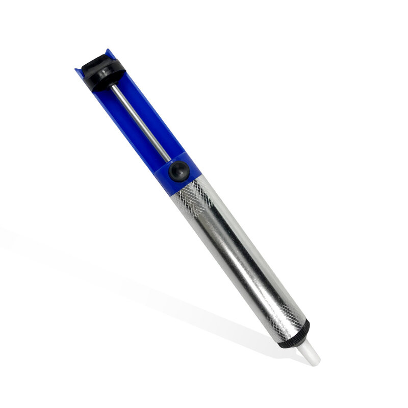 1 pz alluminio saldatura ventosa dissaldatura pompa strumenti aspirazione stagno penna dispositivo di rimozione vuoto blu saldatore dissaldatore utensili a mano