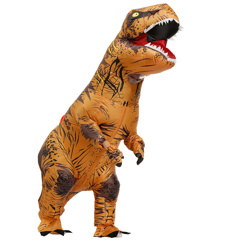 Disfraz inflable de dinosaurio para niños y adultos, traje de dibujos animados para fiesta de Halloween, T-REX de animales