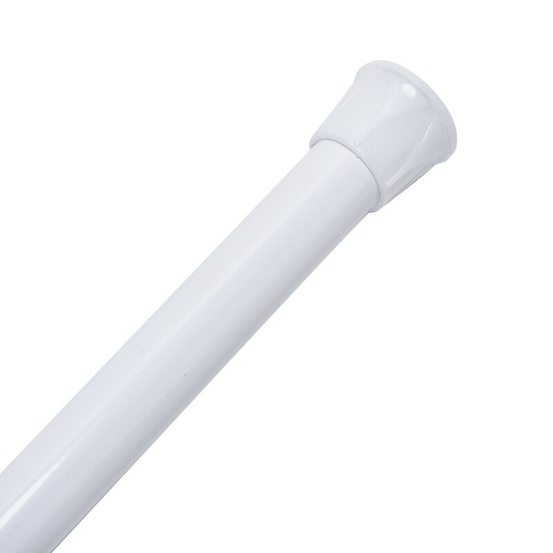 Подпружиненный раздвижной держатель для штор из искусственной кожи, длина стержня белого цвета: около 55-90 см