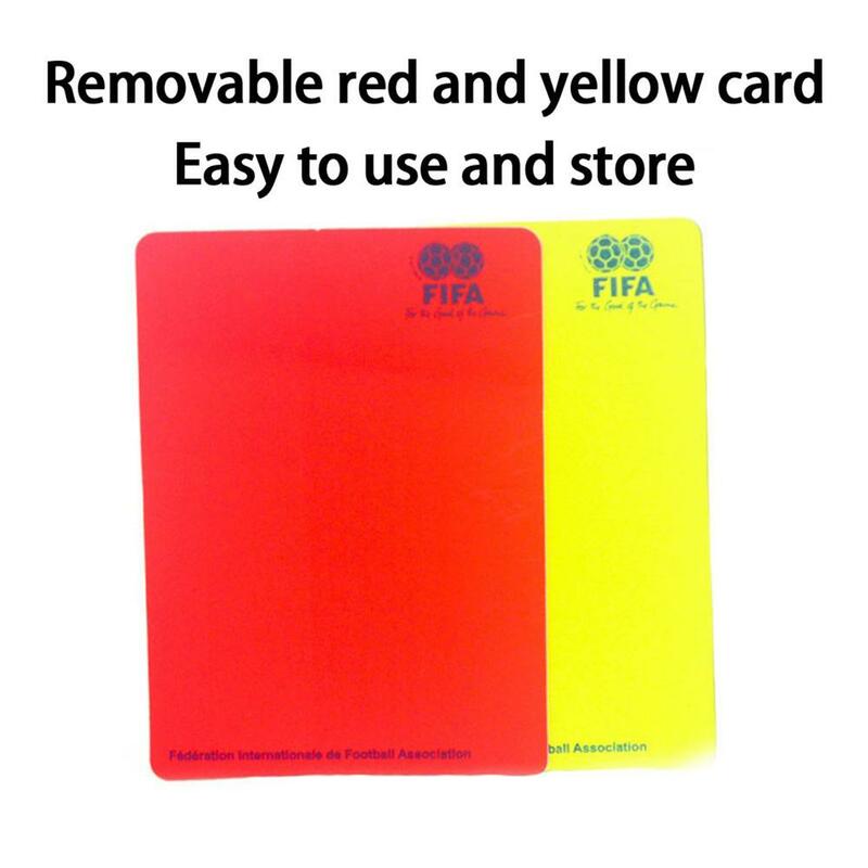 Árbitro de fútbol Deportivo, tarjetas rojas y amarillas con estuche de cuero, bolígrafo, herramientas prácticas de árbitro, equipo de competición