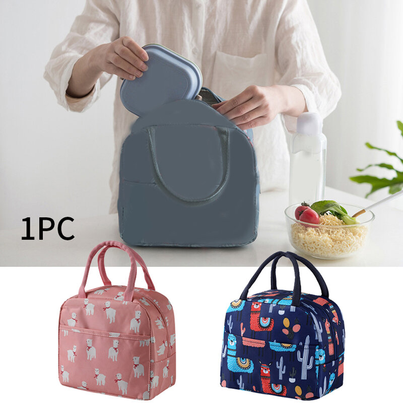 School Food Storage Zipper Ice Pack Portable Lunch Bag Thermal Insulated Pouch Waterproof Cooler Tote Kids Adult Outdoor Picnic