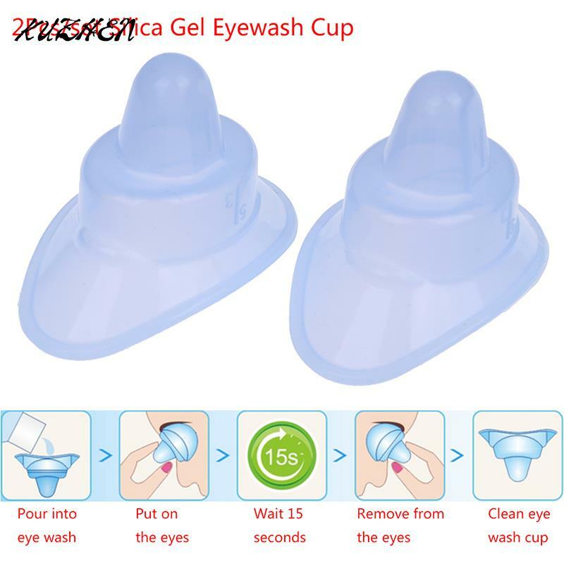 2 Buah Mata Mencuci Cangkir Resuable Eyewash Medis Lembut Mata Mandi Piala Mata Mencuci Cangkir untuk Orang Tua Wanita Pria anak-anak
