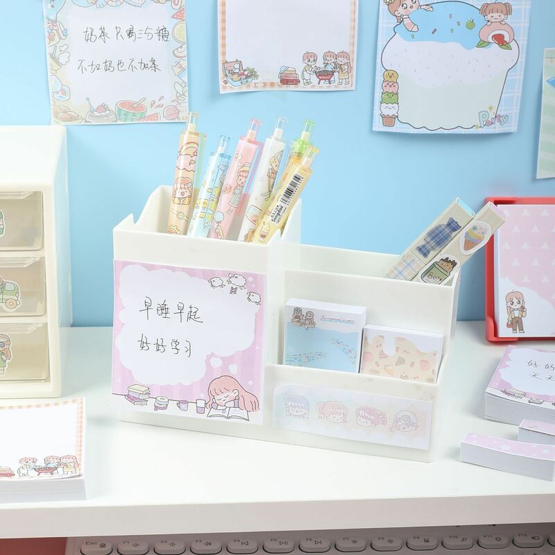 Cartoon Boxed Sticky Notes Net Celebrity Girls Can Stick for Students Message Index Memo Pads Cute School Supplies Office Kawaii