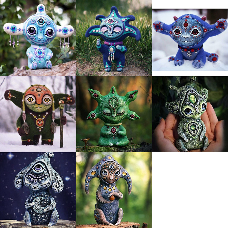 10cm handmake criações elfo alienígena de fantasia mundo resina estátua jardim escultura artesanato ornamentos jardim decoração para casa