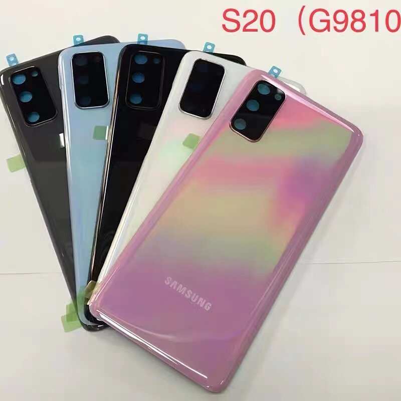 Voor Samsung Galaxy S20 Ultra S20U G988/S20 G980/S20 Plus S20 + G985 Case Glas Batterij Back cover Back Cover Met Sticker
