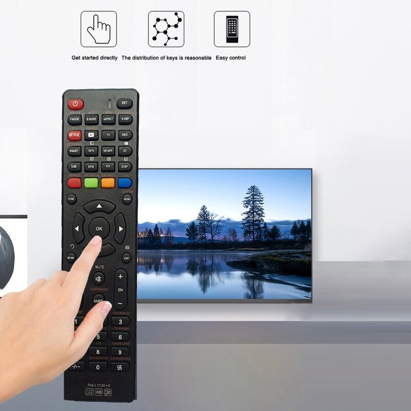 Mando a distancia Universal para televisor inteligente, Compatible con LED, multifuncional, RM-L1130 + X