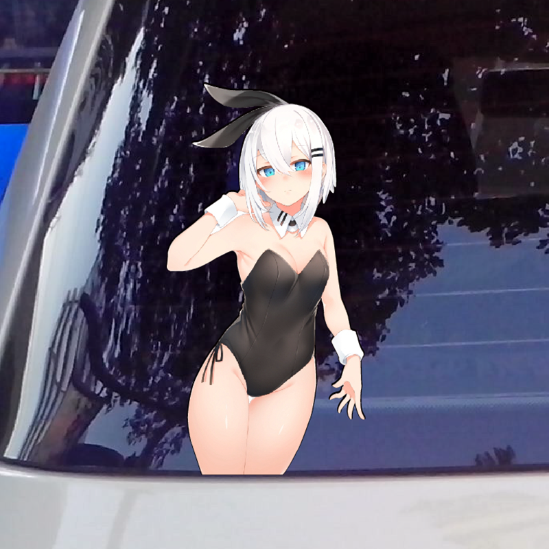 Engraçado anime bidimensional bela menina dos desenhos animados adesivos de carro vinil peças de automóvel janela do carro estilo do carro decalques pvc