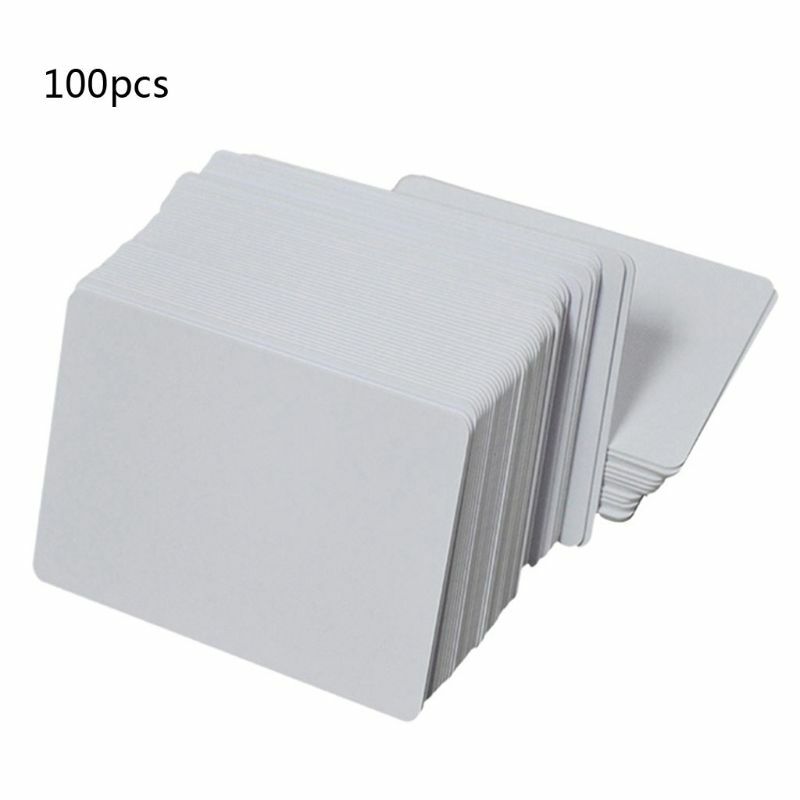 100 sztuk Premium białe puste atramentowe pcv ID karty białe plastikowe dwustronny nadruk DIY ID karty identyfikacyjne