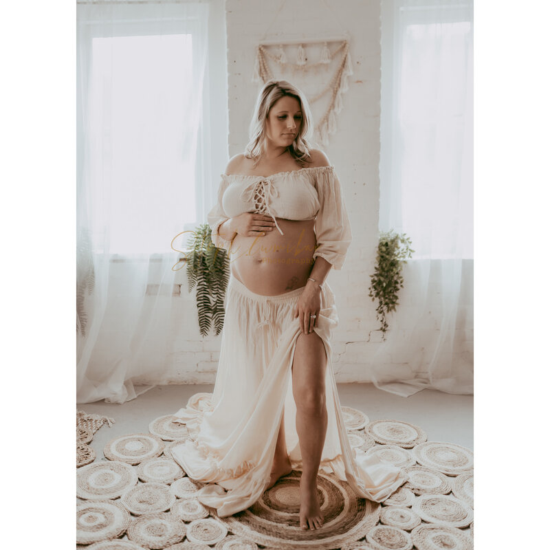 Don & Judy-Conjunto de Top y falda Retro de Estilo bohemio, vestido de maternidad o sin maternidad para sesión de fotos, accesorios de fotografía, vestido de fiesta, 2021