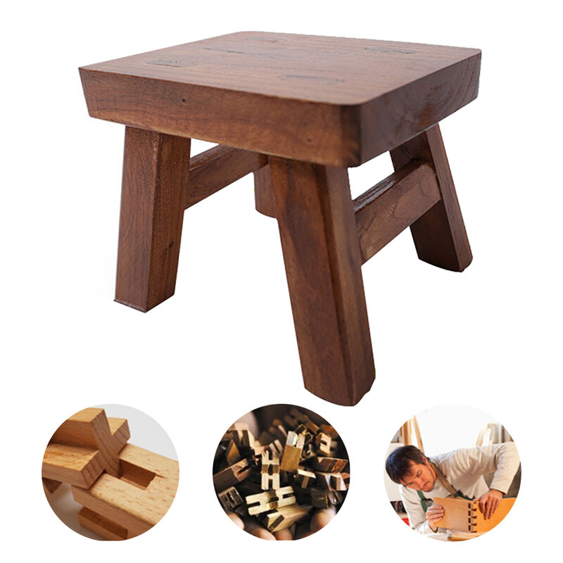 Taburete de madera maciza para decoración del hogar, mueble portátil de escalera con 4 Patas para dormitorio, baño, Bebé y Niño