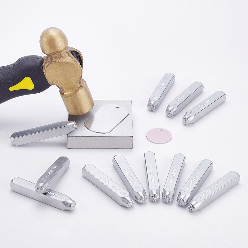 1 pc 6mm selos de vedação de ferro formas misturadas metal design carimbos punch stamping ferramenta 65.5x10mm