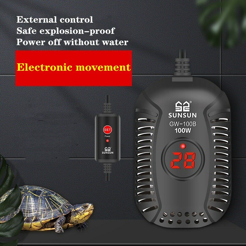 SUNSUN سخان الحوض الغاطسة الرقمية متحكم في درجة الحرارة الأسماك مسخن الخزان السلاحف خزان المياه الحرارة acuarios
