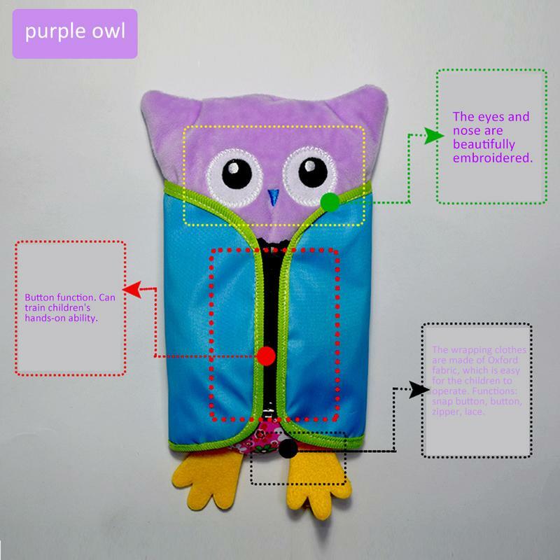 PcsSet Baby Novel Plush Owl Dressup Toy Intellectual Development Early Educational Kindergarten Teaching Aid Threading Toys