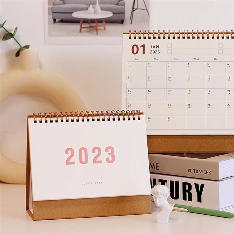 デスクトップカレンダー2023,毎月のプランナー,オフィステーブル,卓上スケジュール,日常の装飾