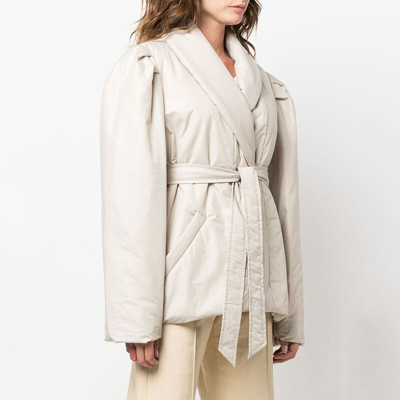 Chaqueta de manga larga para mujer, ropa de algodón cálida informal, con correas de viaje, novedad de otoño e invierno, 2022