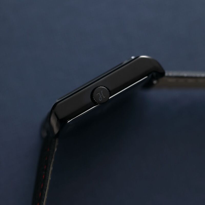HappieWatch doppio orologio al quarzo giapponese quadrante goffrato effetto cammeo 3D vetro zaffiro con due cinturini (regalo: cinturino in Silicone)