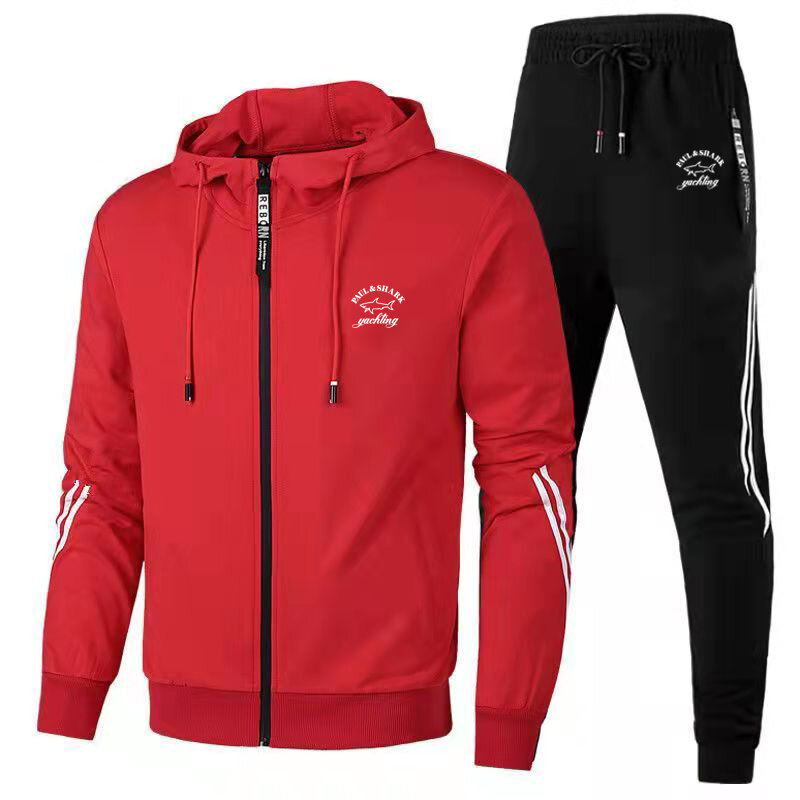 Men's Hoodie Jacket Tracksuit Luxury Sportswear Two Piece Set Warm Jackets and Pants Jogging Zipper Coats Suits Male Clothing