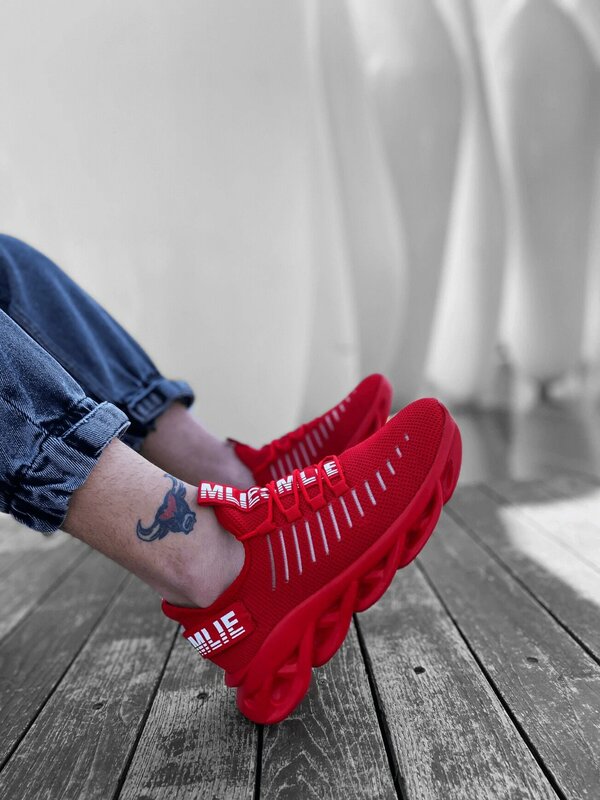 BA0602 Sepatu Sneakers Gaya Sol Tinggi Phantom Sepatu Kets Pria Merah