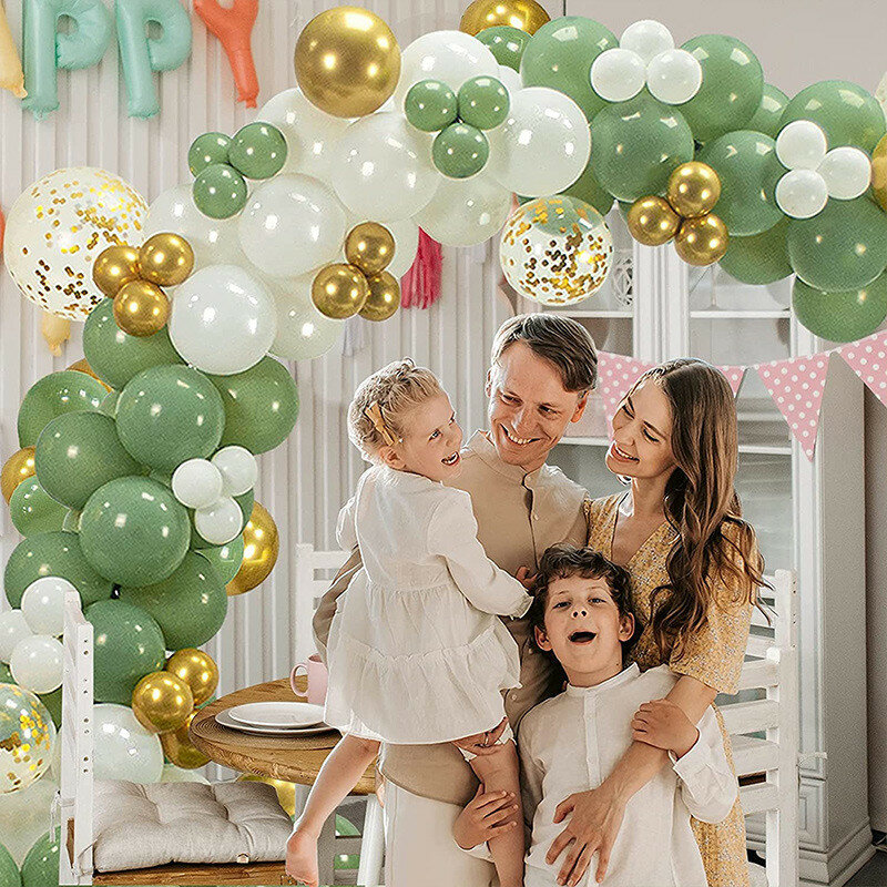 Set Karangan Bunga Balon Biru Kit Lengkungan Balon Perak dan Putih Biru Dekorasi Ulang Tahun Pesta Pernikahan Balon Baby Shower