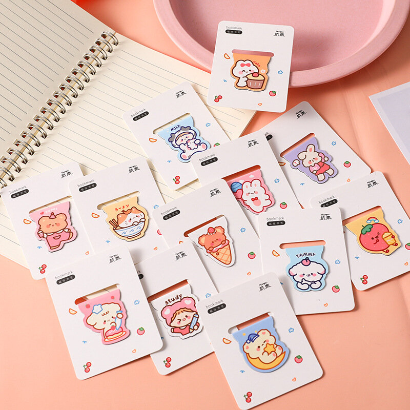 Korean Cartoon Magnetic Bookmark Creative Stationery Magnet Book Holder Clip Office Student Supplies Cute Journal Kawaii Decor